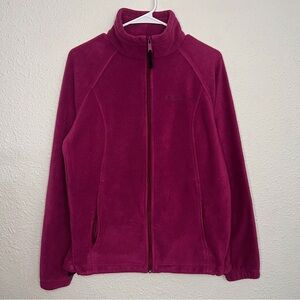 Columbia Benton Springs Fleece Jacket Magenta Pink Winter Full Zip Large Preppy